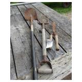 POTATO FORK, SHOVEL, HEDGE CLIPPER