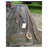 14FT HEAVY DUTY LOG CHAIN W/ 1 HOOK,5 FT CHAIN