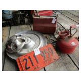 PR 1952 LICENCE PLATES, HUB CAPS, PENNY BATTERY