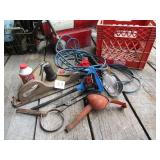 VINTAGE METAL OIL CAN SPOUT,HEAVY DUTY TROUBLE LIT