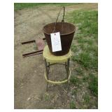 METAL YELLOW STOOL ,BUCKET
