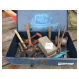 BLUE TOOL BOX FULL OF TOOLS,SOLDERING WIRE