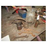 OIL CANS,2-FORD WRENCHES,P&O IMP. WRENCH