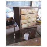 2 METAL SMALL 4 DRAWER HARDWARE CABINETS