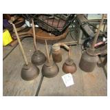 6- VINTAGE OIL CANS INCLUDING 2 SIZES OF SINGER