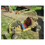 GO CART ROLLING CHASSIS W/ ROLL BAR, GOOD SHAPE
