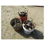 3 -5GAL BUCKETS OF INSULATORS & ELECTRIC FENCE