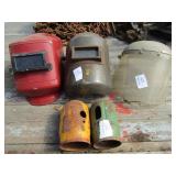2 WELDING HELMENTS, FACE SHEILDS,2 TANK TOPPERS