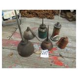 6- VINTAGE OIL CANS