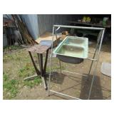 RETRO TABLE BASE & MINT GREEN DOUBLE SINK,DRYING