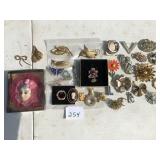 ASSORTED BROOCHES, PINS INCLUDING GENEVIEVE