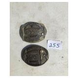 2 BELT BUCKLES- HOOPESTON 39TH & 41ST SWEET CORN