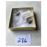 STERLING RING, 18K GOLD ON STERLING GARNET RING