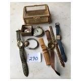 WRIST WATCHES,SEIKO,ELGIN,- GLASS BOX,BULL