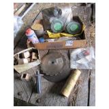 FLAT FULL OF HARDWARE, ROLL OF BRASS