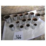 14- SNAP-ON SOCKETS UP TO 11/4"