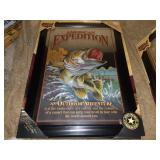 AMERICAN EXPEDITION FRAMED FISH MIRROS SIGN 24X18