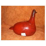 RARE RED CLAY STONWARE HEN BANK