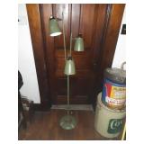 MID CENTURY 3 LIGHT FLOOR LAMP OLIVE GREEN 6FT