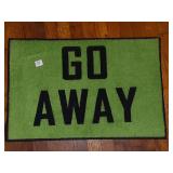 NEW GREEN "GO AWAY" DOOR MAT