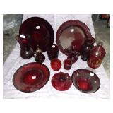 LOT OF VINTAGE RUBY RED GLASS FOSTORIA