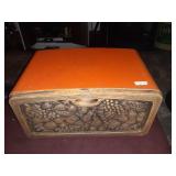 VINTAGE ORAGE METAL MID CENTURY BREAD BOX