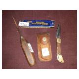 VINTAGE BRASS & WOOD SHARP LOCK BACK POCKET KNIFE