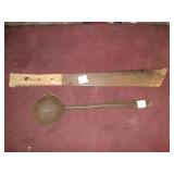ANTIQUE CORN KNIFE & WARREN CAST IRON LADEL