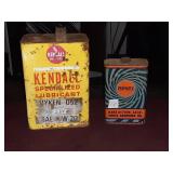 ANTIQUE METAL PERMATEX 1 QT. OIL CAN & KENNDAL CAN