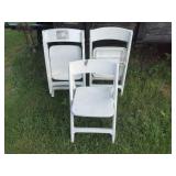3 WHITE HEAY DUTY FOLDING LAWN CHAIRS