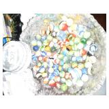LOT OF VINTAGE MARBLES, GIRL SCOUTS, BUBLE BEES,