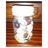MASON JAR FULL OF OLD BUTTONS
