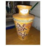 ANTIQUE STONEWARE YELLOW FROG VASE ANNA POTTERY?