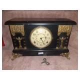 SESSIONS DOUBLE KEY WIND PILLAR CLOCK