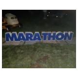 LARGE LIGHTED MARATHON GAS & OLD SIGN 112X15