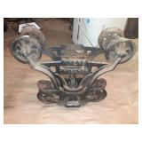 ANTIQUE CAST IRON BARN HAY TROLLEY