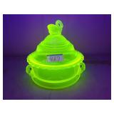 OLD VASEOLINE GLASS LIDDED CANDY DISH