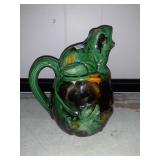 VINTAGE MAJOLICA FROG PITCHER