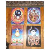4 GRATEFUL DEAD COLORFUL TIN SIGNS
