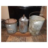 LARGE OLD GALBANIZED 5 GALLONBUCKET & CONE