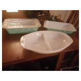 3 GLASS PYREX BAKING DISHES