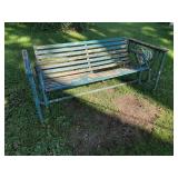 OUTDOOR WOODEN BENCH STYLE ROCKER/SWING W/