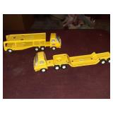 2 YELLOW METAL TONKA TOY CAR HAULERS