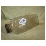 VINTAGE TRIANGLE GLASS MINNOW TRAP W/ BIG CRACK -