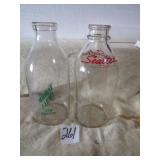 SEALTEST & MIDWAY FARMS HALF GAL. MILK BOTTLES