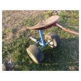 BLUE PAINTED HAND MADE SULKY CART