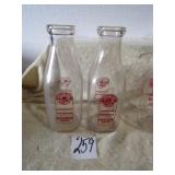 2- HEISCHMIDT DAIRY QT. MILK BOTTLES