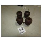 2 PAIRS OF BHW CAST IRON HORN WEIGHTS