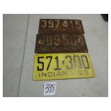 3- 1928,29 IND LICENSE PLATES