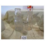 3- MILK BOTTLES - UNITED MILK ICE CREAM ; PRODUCES